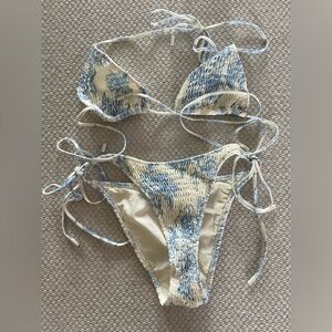 Triangl Swimwear Blue and White Bikini